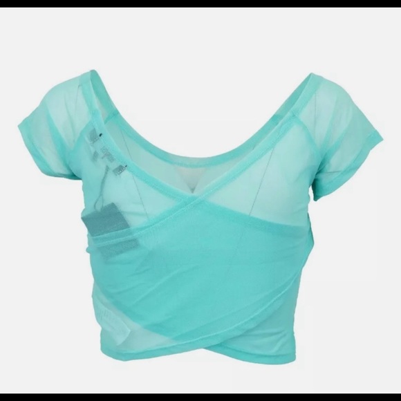 IRON FIST Aqua Mint Mermaid For Life Mesh Crop Top - Picture 2 of 6